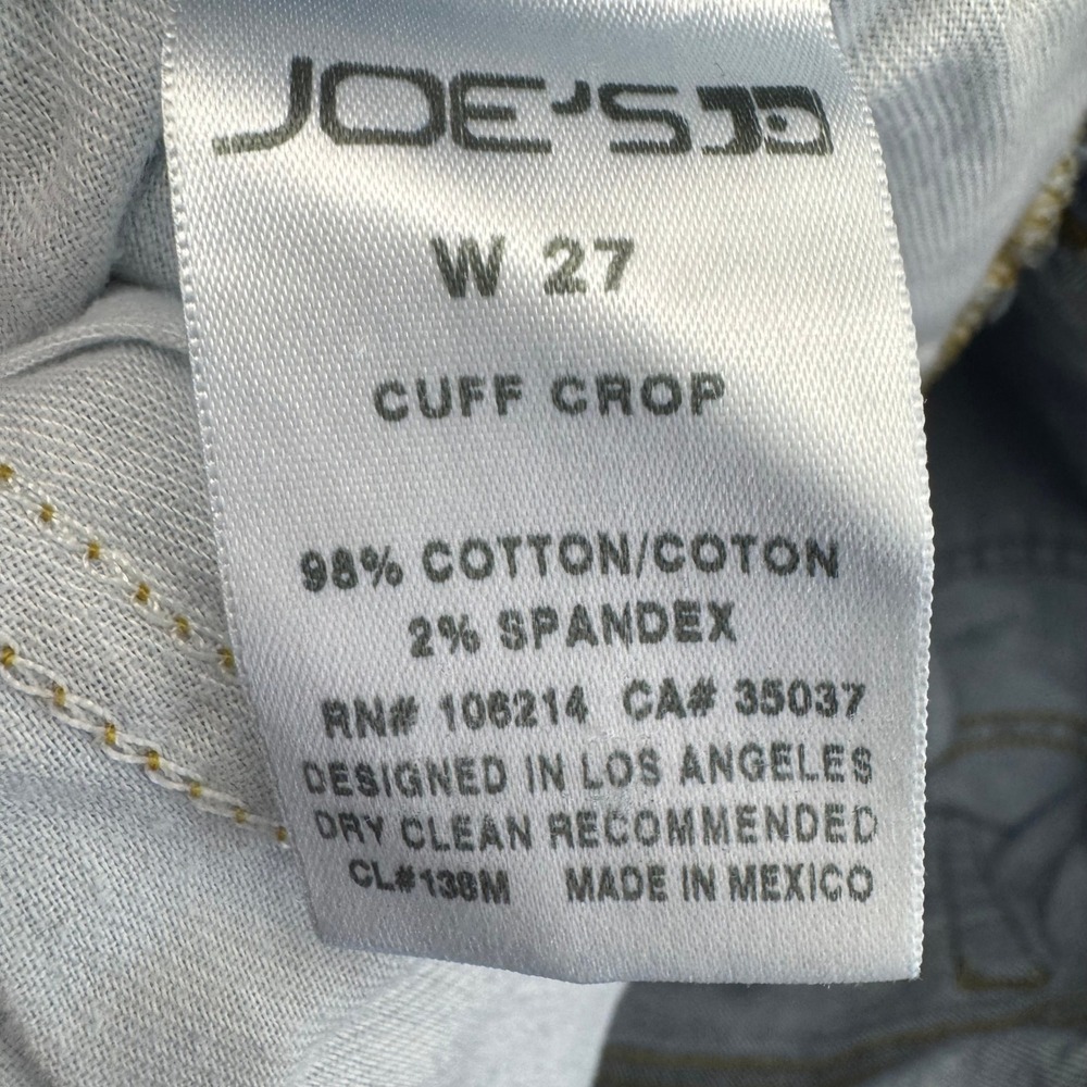 Joe's Jeans Wakley Cuff Crop Distressed Straight Leg Jeans Size 27 Medium Wash - Picture 15 of 16